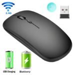 Ultra-Slim 1600DPI Silent Wireless Mouse - Rechargeable & Mute for All Devices - Image 2