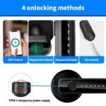 Smart 4-in-1 Fingerprint Door Lock with App Control & Key Access - Image 3