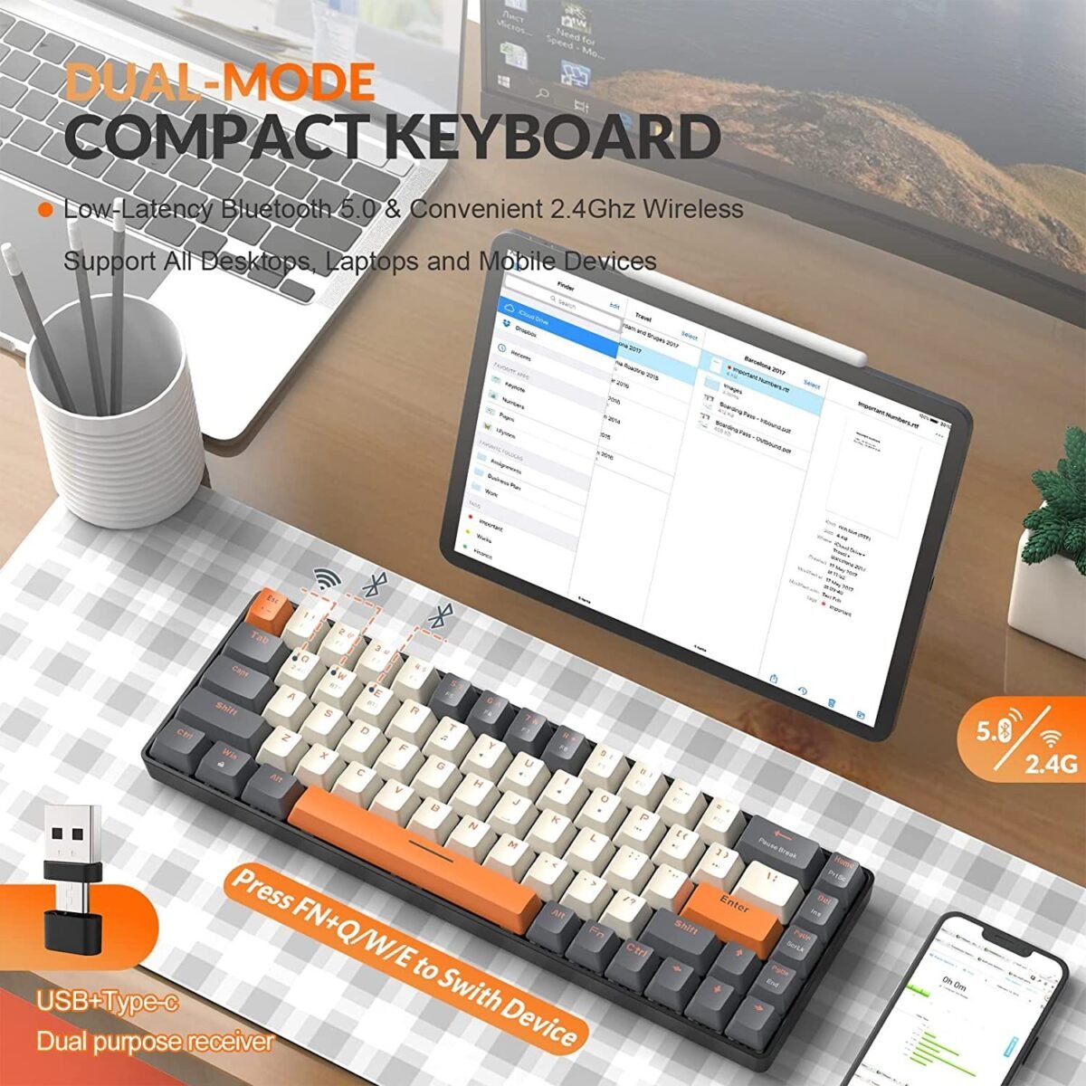 60% Dual Mode Bluetooth & 2.4Ghz Wireless Mechanical Keyboard - Image 3