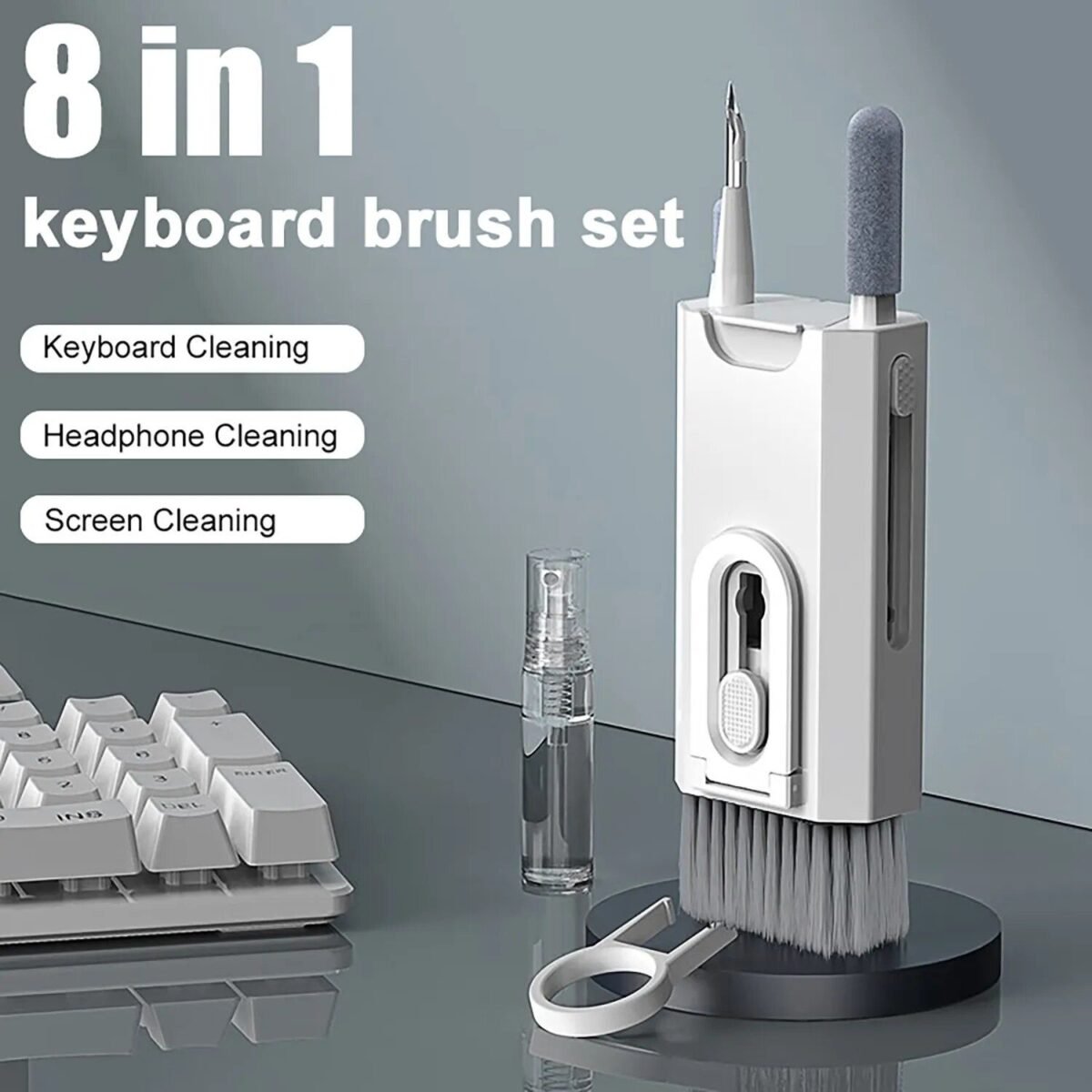8-in-1 Ultimate Tech Cleaning Kit for Keyboards, Screens, & Audio Devices - Image 2