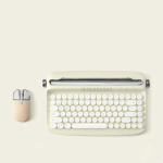 Retro Steampunk Wireless Keyboard and Mouse Combo - Bluetooth Mechanical Typewriter Keyboard for Home Office