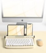 Retro Steampunk Wireless Keyboard and Mouse Combo - Bluetooth Mechanical Typewriter Keyboard for Home Office - Image 6