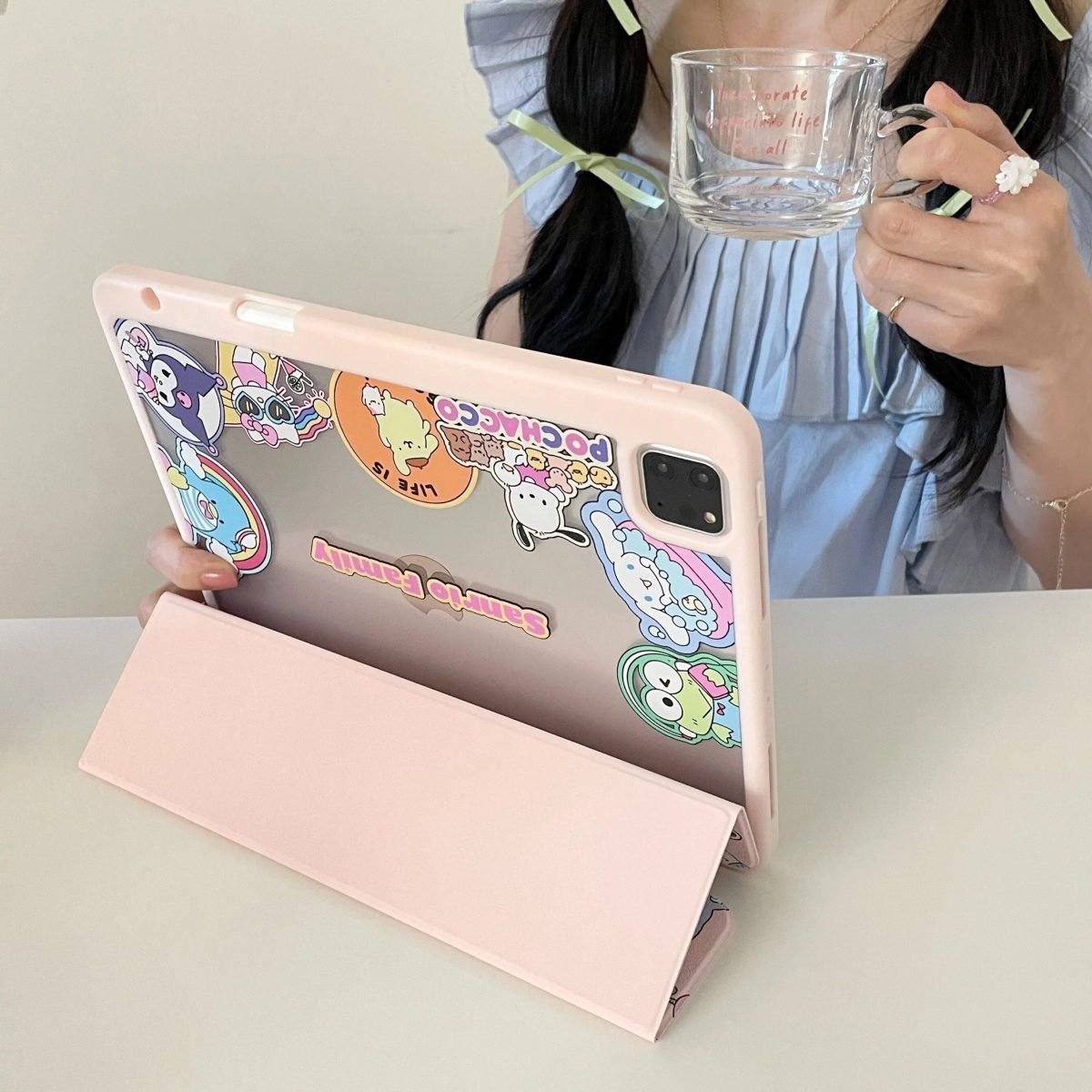 Chic Hello Kitty Kuromi iPad Case with Pen Slot - Image 6