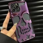 3D Skull Luxury Silicone Phone Case for iPhone Models - Shockproof with Mirror Film - Image 4