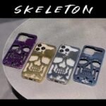 3D Skull Luxury Silicone Phone Case for iPhone Models - Shockproof with Mirror Film - Image 7