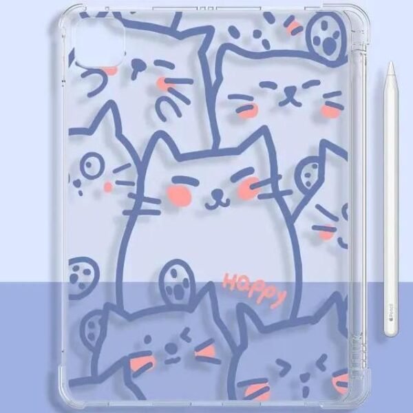 Cute Cartoon Cat iPad Case with Airbag Drop Protection
