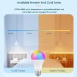 WiFi Smart Dimmable LED Bulb - E27/B22, RGBCW, 100-240V, App & Voice Control - Image 3