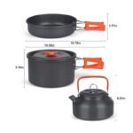 Portable Aluminum Camping Cookware Set - Nonstick Outdoor Cooking Gear for Hiking, Picnics & BBQ - Image 3