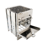 Compact Stainless Steel Folding Wood Stove – Portable BBQ Grill for Outdoor Adventures - Image 2