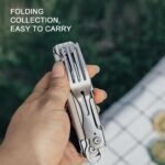Multi-Function Stainless Steel Folding Cutlery Set - Ideal for Camping & Picnics - Image 3