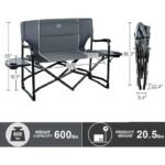 Extra Wide Heavy-Duty Double Folding Chair with Side Tables - Image 3