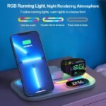 4-in-1 Fast Wireless Charging Station with Lamp & Clock for iPhone, Apple Watch & Airpods - Image 3