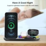 4-in-1 Fast Wireless Charging Station with Lamp & Clock for iPhone, Apple Watch & Airpods - Image 4