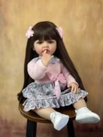 Lifelike Long-Hair Princess Reborn Baby Doll, 22-Inch Full Silicone Body, Realistic Toddler Gift - Image 5