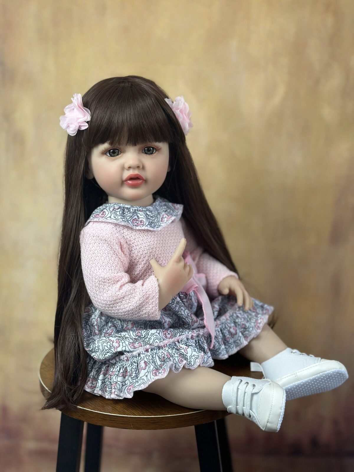 Lifelike Long-Hair Princess Reborn Baby Doll, 22-Inch Full Silicone Body, Realistic Toddler Gift - Image 3