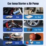Portable Tire Inflator with Emergency Car Jump Starter & Multifunctional Air Pump - Image 7