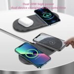 40W Dual Wireless Fast Charging Pad for iPhone, Samsung, and AirPods - Image 3