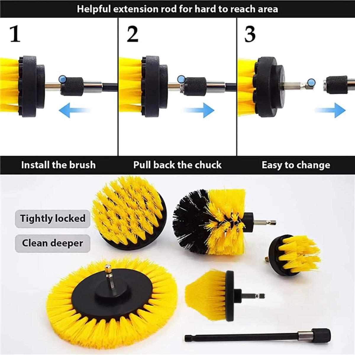 7-Piece Power Scrubber Drill Brush Set for All-Purpose Cleaning - Image 5