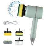 Versatile Electric Spin Scrubber - Multi-Function Cleaning Tool with 4 Brush Heads - Image 2