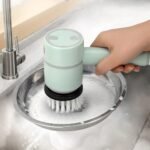 Versatile Electric Spin Scrubber - Multi-Function Cleaning Tool with 4 Brush Heads - Image 3