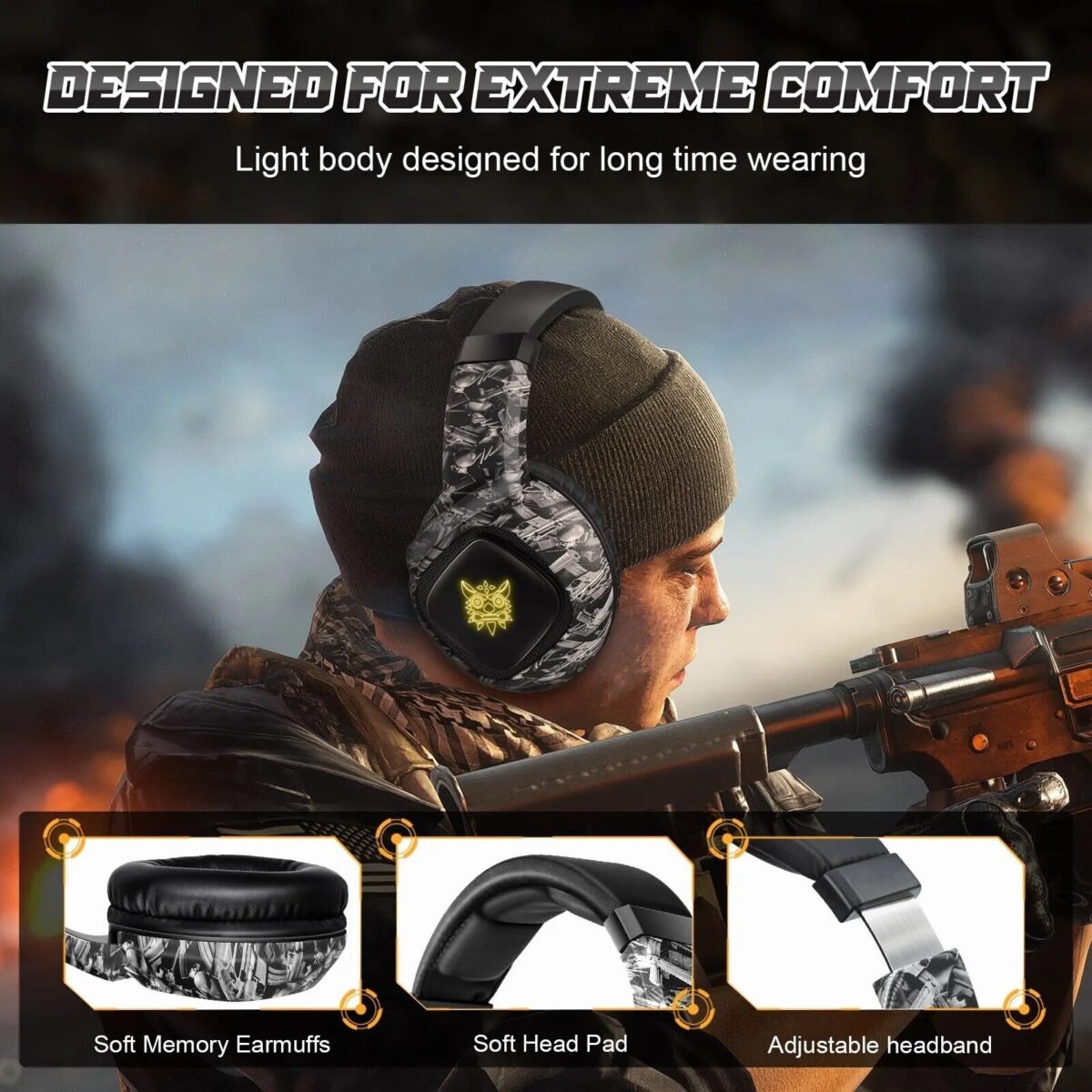 K19 Gaming Headset Headphones Wired Noise Cancelling Stereo Earphones With Mic - Image 5