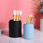 Elegant PU Leather Makeup Brush Holder - Perfect for Travel and Home Organization - Image 3