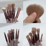 Deluxe 13-Piece Makeup Brush Set - Soft Synthetic Brushes for Foundation, Eye Shadow & Blush with Elegant Carry Bag - Image 6