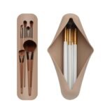 Sleek Silicone Makeup Brush Organizer - Compact Travel Pouch for Cosmetics - Image 4