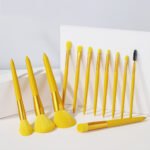 Yellow Makeup Brush Set 12pcs - Image 4
