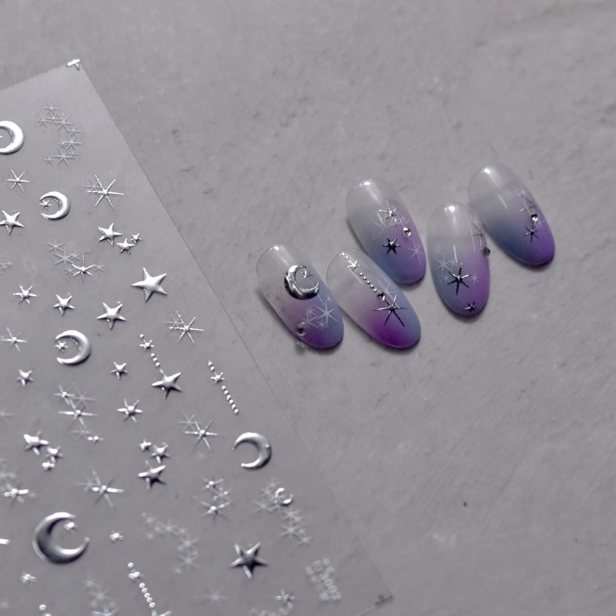 Sun, Moon, and Stars 3D Gold Bronzing Nail Art Stickers - Image 4