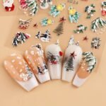Festive 5D Embossed Christmas Nail Art Stickers - Image 4