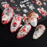 Festive 5D Embossed Christmas Nail Art Stickers - Image 3