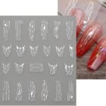 Luxe 3D Golden Wave Geometric Nail Art Stickers - Image 3