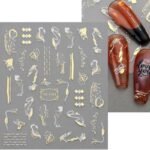 Luxe 3D Golden Wave Geometric Nail Art Stickers - Image 4