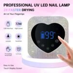 Heart-Themed 72W Wireless UV LED Nail Dryer with Touch Screen - Image 3