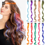 Colorful Ombre Curly Clip-in Hair Extensions for Vibrant Party Looks