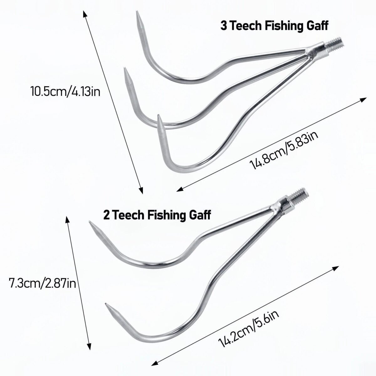 Stainless Steel Fishing Gaff Hook - 8mm Screw, Multi-Use for Fresh & Saltwater Angling - Image 4