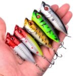 7cm Topwater Popper Fishing Lure with 3D Eyes and Treble Hooks - Image 3
