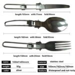Stainless Steel Folding Cutlery Set with Canvas Bag - Ideal for Camping and Outdoor Adventures - Image 7