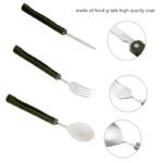 Stainless Steel Folding Cutlery Set with Canvas Bag - Ideal for Camping and Outdoor Adventures - Image 4
