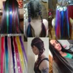 Rainbow Ombre Synthetic Clip-On Hair Extensions - 20" Colorful Hair Strands for Festivals and Daily Wear - Image 7