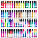 24 Inch Ombre Jumbo Braiding Hair - Synthetic, Colorful Hair Extensions for DIY Braids
