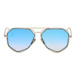 Rose Gold Aviator Sunglasses with Mirror Alloy Frame