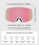 UV400 Anti-Fog Ski Goggles with Large Double-Layer Mirror Lens - Image 5