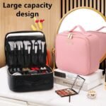 Illuminated LED Cosmetic Case with Mirror - Portable & High-Capacity Makeup Organizer - Image 3