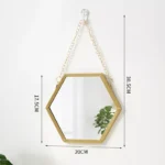 Hexagon Shape Decorative Mirror Wall Decor Makeup Hanging Mirror - Image 8