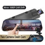 Rearview Mirror Dash Cam with Dual FHD Cameras and Night Vision - Image 2