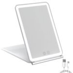 Touch Screen LED Makeup Mirror - Foldable, 3-Color Lighting, USB Rechargeable - Image 4