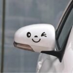 Cute Smiley Face Reflective Mirror Stickers for Cars - 2pcs - Image 3