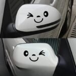 Cute Smiley Face Reflective Mirror Stickers for Cars - 2pcs - Image 2